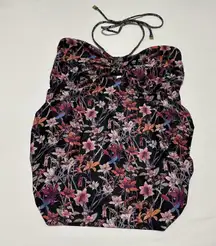 Pea In A Pod Maternity Swim Black Floral Swimwear Halter Top Sz M Medium