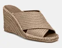 Vince Gaelan‎ Jute Wedge Espadrille Heeled Sandals in Tan Beige Vacation Size 8