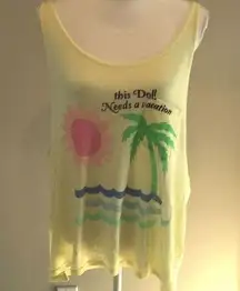 Wildfox Yellow Tank Top "Beach Scene" Sweater