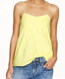 J.Crew Pintuck Neon Citron Cami Yellow Size 8