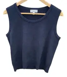 St. John Sport Women's M Navy Knit Vest Classic Sophisticated Layering