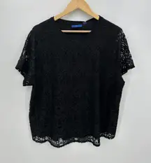 Apt 9 Black Lace T-Shirt Womens Size XL NWT Dark Whimsigoth Boxy Fit Tee