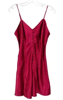 Vintage Cacique Red Lingerie Satin Romper Sz M