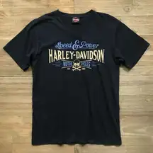 Harley Davidson Speed & Power V Neck Graphic Tee