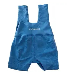 Alphalete Size Small Long Blue Athletic Leggings Pants High Waisted Butt Shaping