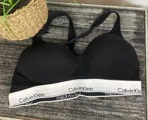 Calvin Klein CK  Black Padded Wire Free Sport Athletic Bra XL