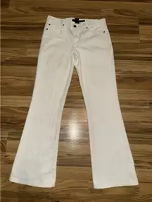Calvin Klein Women's Denim White Jeans Pants Boot Cut 5 Pocket Sz 10 30 Length