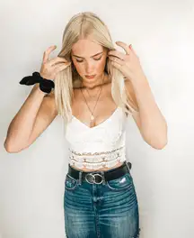 White Lace Crop Top