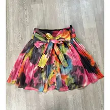 Walter Baker Womens Chiffon Pleated Abstract Print Short Skirt Y2K Size 2