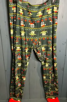 Hanna Anderson Star Wars Festive Pajama Pants with Green and Red | Size XL