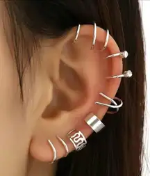 BNIB - 12 Pcs Ear Cuff Cartilage Clip On Earrings Set.