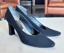 Stuart Weitzman 90s Square Pointed Toe Chunky Heel Black Pumps High‎ Heels