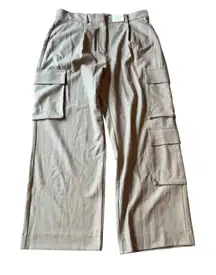 Abercrombie and Fitch Ultra High Rise Wide Leg Cargo Pants Tan Size 14R NEW