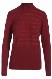 August Silk Mulled Wine Stripe Long Sleeve Turtleneck Medium