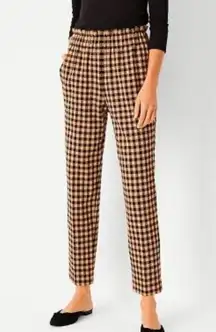 Ann Taylor Ankle Pant High Rise Paper bag Waist Plaid Pull On Pants Size S
