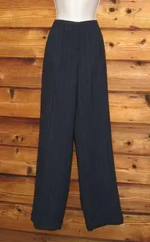 Lafayette 148 Blue Crepe Wool High Rise Pants