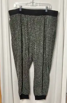Torrid Lovesick Sparkly Black Crop Jogger Pants Size 2(18/20)
