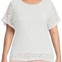 Calvin Klein  Plus Size Crew Neck Short Sleeve Lace Top Size XL