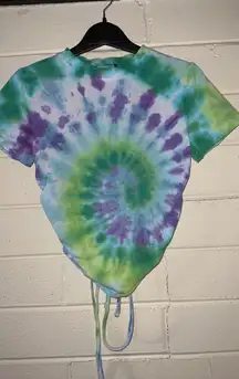 tie dyed backless string tie tee