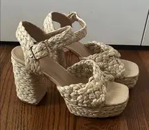 JustFab Rosalie Heeled Espadrille Sandal size 9.5 new without box
