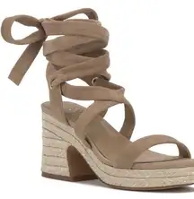 Vince Camuto  Roreka Tan Lace Up Chunky Espadrille Sandal - size 9.5M