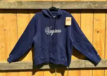 VIRGINIA  HOODED SWEATSHIRT. SIZE L 12/14 sequin‎ blue