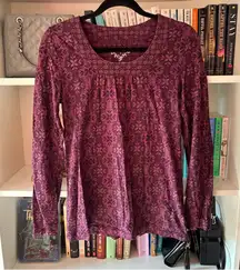 Sonoma Purple and Pink Patterned Long Sleeve Size Small