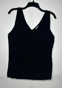 Vila Milano Tank Top Women Black Viscose V-Neck Sleeveless Comfort Pullover
