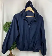 Ralph Lauren  Polo Blue Zip Up Hoody Logo Windbreaker Jacket L