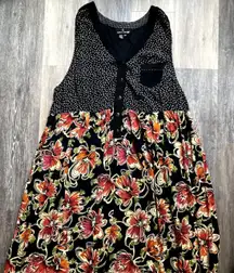 Vintage 90s Whimsigoth Floral Maxi Dress 20 Grunge Dark Romantic Ethereal Boho