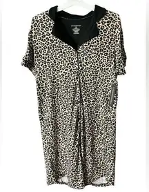 Catherine Malandrino Leopard Print Pajama Set - Black and Tan