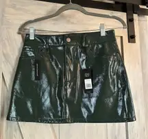 AFRM Hunter Green Faux Leather Miniskirt