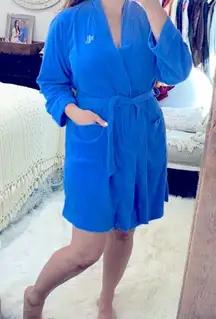 Lauren Ralph Lauren blue terrycloth robe size small with pockets & belt
