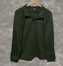 | Radiator Fleece Snap Mock Pullover Green Long Sleeve Size M