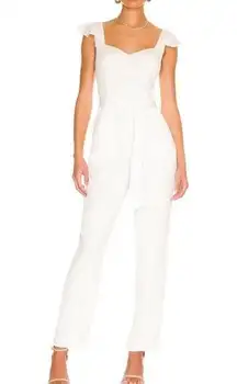 More To Come Revolve NWT Gloria Flutter Jumpsuit in White XS