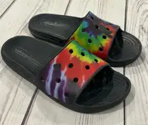 Crocs Sandals Classic Rainbow Tie Dye Slip On Slides Women Sz 9 : Youth/Men 7