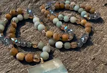 Natural Ocean Jade Hand Beaded Necklace