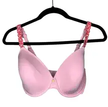 Natori Womans Pink Pure Luxe Contour Underwire Bra 32G style 732080