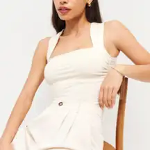 Reformation Greyson Knit Sleeveless Top in Cream size Medium $68