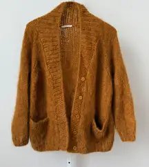 Mes Demoiselles Paris Mohair Acrylic Blend Cardigan Sweater Orange sz 2 Luxury