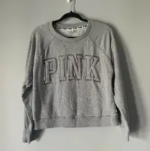 Pink by Victoria’s Secret VS grey crewneck sweatshirt size medium