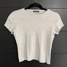 BRANDY MELVILLE Gray Crewneck Baby Tee Women’s T-Shirt One Size GUC