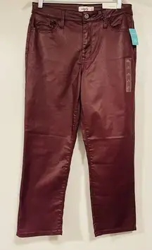 NWT Maurices High Rise Slim Straight Ankle Pants Size 12 Red/brown color