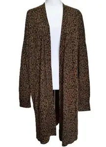 Sanctuary Lenox Cheetah Leopard Print Duster Cardigan Sweater Size M
