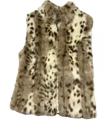 Honey Creek Women’s Reversible Faux Fur Leopard Print Vest NWT Size S Mob Wife