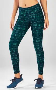 Fabletics Tidal Teal Mid-Rise Powerhold Leggings Stretchy Comfortable Sz S