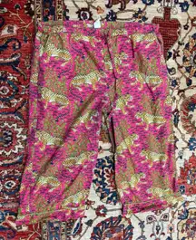 Pink City Prints Block Print Pajama Pants Size 1 Small Leopard Floral Cotton