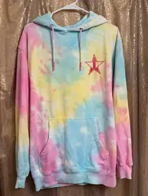 Jeffree Star Tie Dye Snowcone Pullover Hoodie Pink Blue Yellow Medium