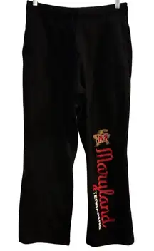 Gildan Maryland Terrapins Sweatpants Black Logo Pants Womens Size L