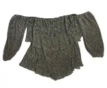 Bluebell Women's Cold Shoulder Romper Gold Silver Shimmer Metallic Size 3XL